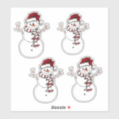 Snowman Vinyl Cut Sticker (Vel)