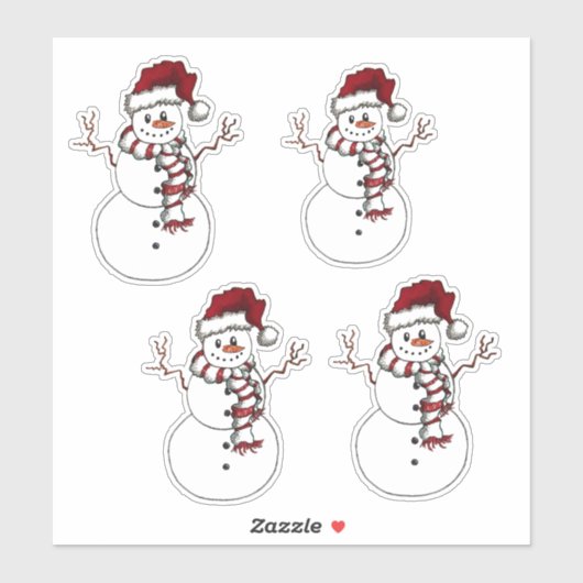 Snowman Vinyl Cut Sticker (Vel)