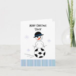 Snowman Voetbal coach Feestdagen Kaart