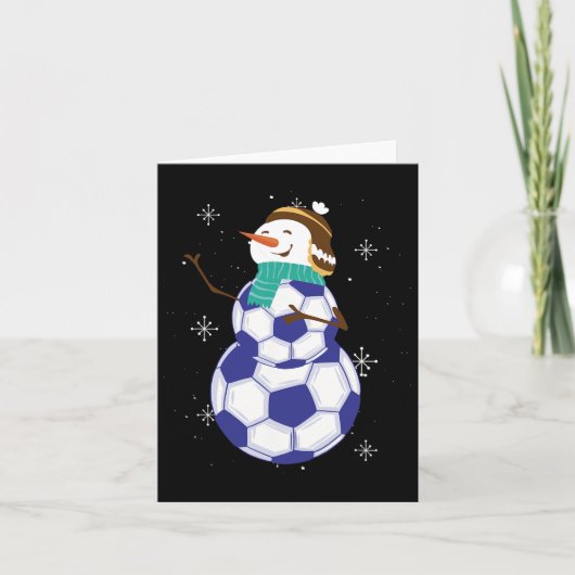 Snowman Voetbal wintermagie Kaart (Voorkant)