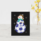 Snowman Voetbal wintermagie Kaart (Gele Bloem)