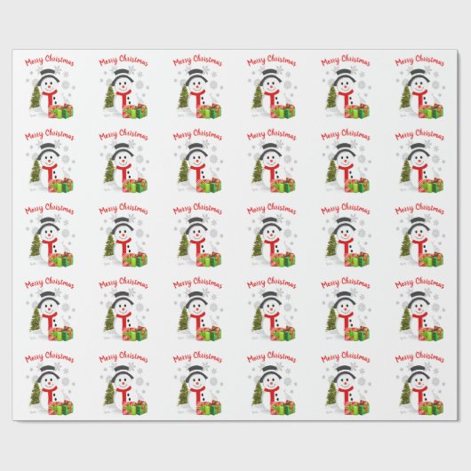 Snowman voor de kinderen cadeaupapier (Vlak)