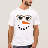 Snowman voor de vrouw Lopard Eyelashes T-shirt (Voorkant)