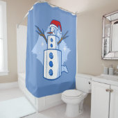snowman voor grappig kerstpapier douchegordijn (In situ)