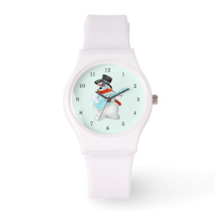 Snowman voor kerstmis met Guitar Horloge