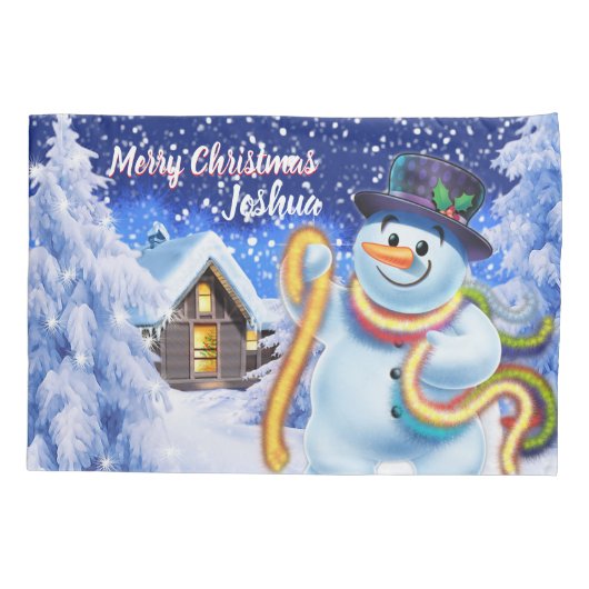 Snowman voor kerstmis met kinderen kussensloop (Achterkant)