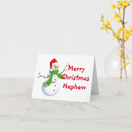 SNOWMAN VOOR MIJN NEPHEW IN CHRISTMAS KAART (Gele Bloem)