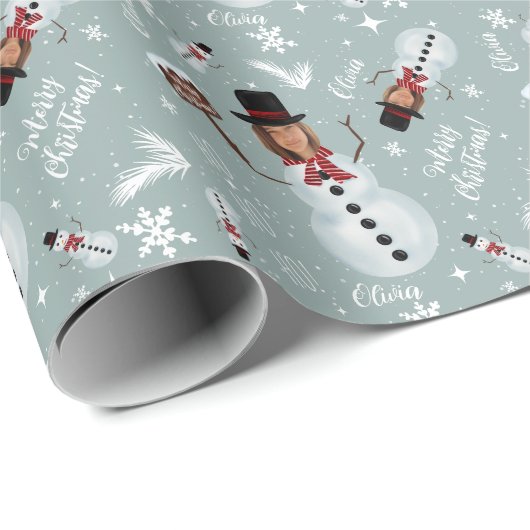 Snowman voor prettige kerstillustratie cadeaupapier (Rol Hoek)