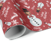 Snowman voor prettige kerstillustratie cadeaupapier (Rol Hoek)