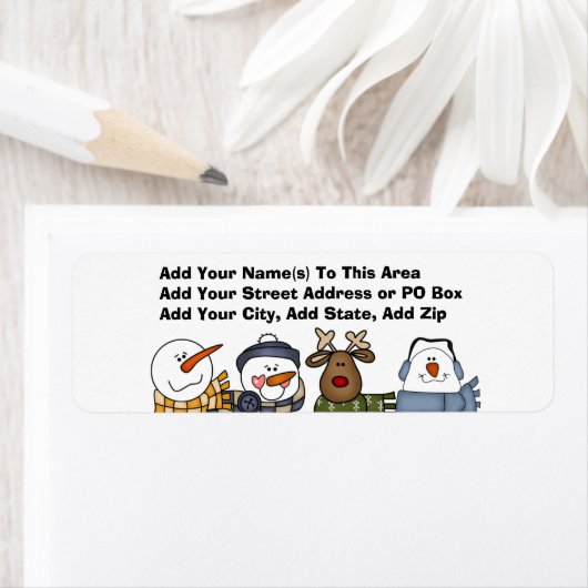 Snowman Vrienden Gepersonaliseerde Retour Adres La Etiket (Insitu)