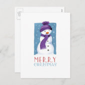 Snowman | Vrolijk kerstfeest Briefkaarten (Voorkant / Achterkant)