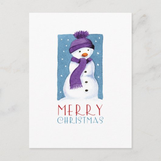 Snowman | Vrolijk kerstfeest Briefkaarten (Voorkant)