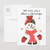 Snowman - Vrolijk kerstfeest Feestdagenkaart (Voorkant / Achterkant)