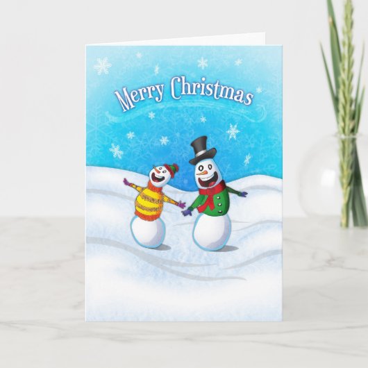 Snowman vrolijke kerst Kaart vieren (Voorkant)