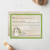 Snowman Vul de blanco dank u uw opmerking / vakant Notitiekaartje (Voorkant / Achterkant in situ)