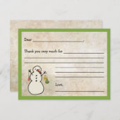 Snowman Vul de blanco dank u uw opmerking / vakant Notitiekaartje (Voorkant / Achterkant)