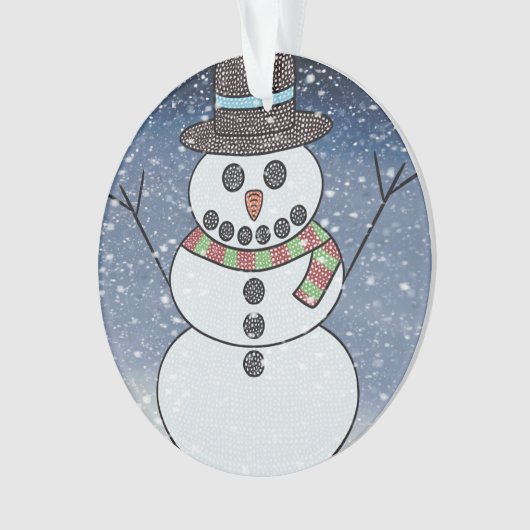 Snowman w/BG - Acryl Ornament (voorkant)