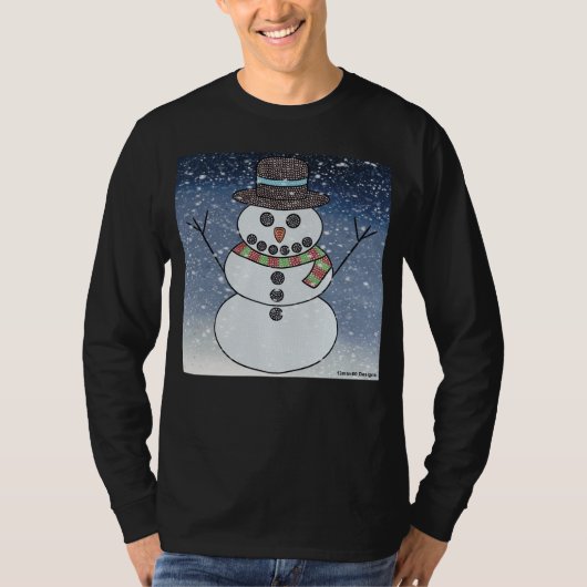 Snowman w/BG (levendig) - Mannen-Shirt met lange m T-shirt (Voorkant)
