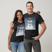 Snowman w/BG (levendig) - Mannen T-shirt (Unisex)