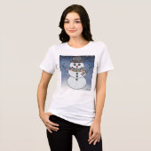 Snowman w/BG (wit) - Vrouwen Tri-Blend Shirt (Voorkant volledig)