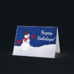 Snowman w/I Love You ASL Handshape kerstkaart Feestdagen Kaart<br><div class="desc">Deze sneeuwman draagt een handvorm in de vorm "I Love You" (American SIgn Language) en wenst iedereen "Prettige feestdagen"!</div>