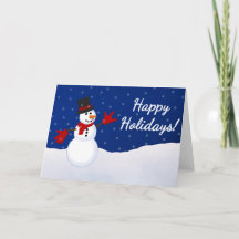 Snowman w/I Love You ASL Handshape kerstkaart