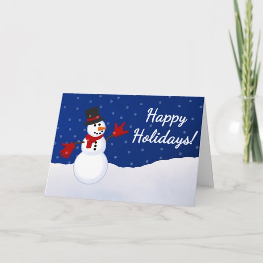 Snowman w/I Love You ASL Handshape kerstkaart Feestdagen Kaart (Voorkant)