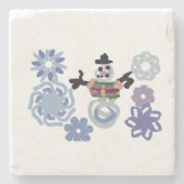 Snowman warm  stenen onderzetter (Voorkant)