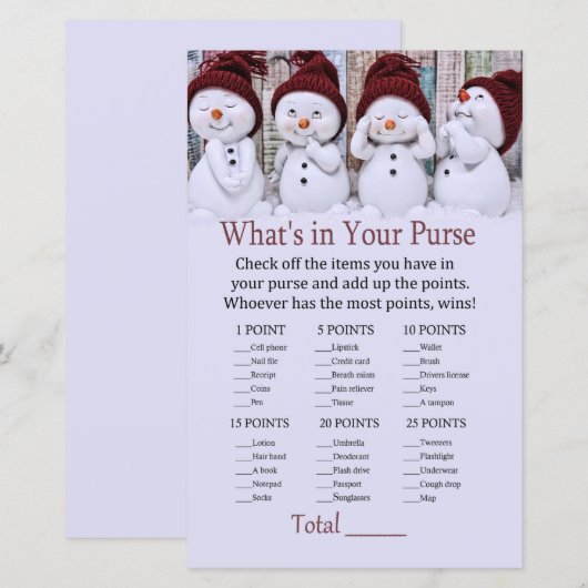 Snowman: Wat zit er in je paardenspel? (Voorkant / Achterkant)