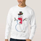 Snowman waterverf Retro Face Snowmen Winter schatt Trui (Voorkant)
