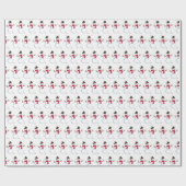Snowman waterverf  retro xmas patroon cadeaupapier (Vlak)