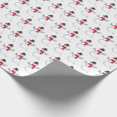 Snowman waterverf  retro xmas patroon cadeaupapier (Hoek)