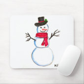 Snowman waterverf schilderde winter muismat (Met muis)