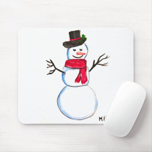 Snowman waterverf schilderde  winter muismat (Met muis)