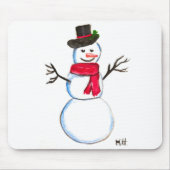 Snowman waterverf schilderde winter muismat (Voorkant)