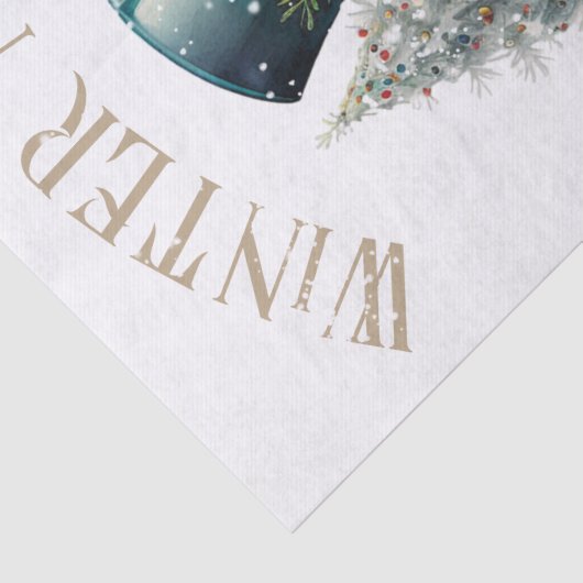 Snowman Waterverf Winter Kerstmis Tissuepapier (Detail)