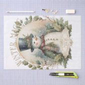 Snowman Waterverf Winter Kerstmis Tissuepapier (Craft)