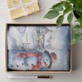 Snowman Waterverf Winter Kerstmis Tissuepapier (Geschenk)