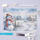 Snowman Waterverf Winter Kerstmis Tissuepapier (Craft)