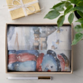 Snowman Waterverf Winter Kerstmis Tissuepapier (Geschenk)