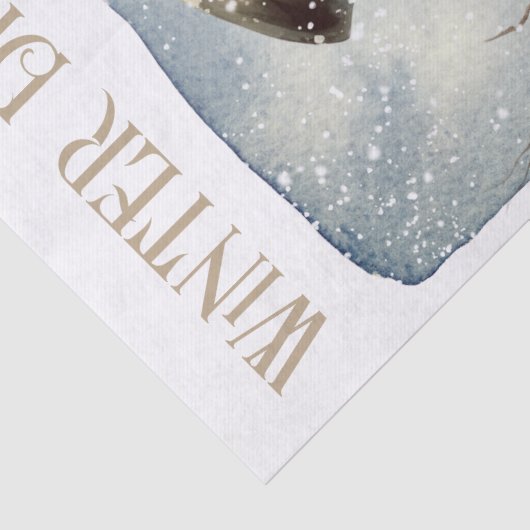 Snowman Waterverf Winter Kerstmis Tissuepapier (Detail)