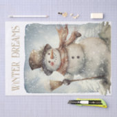 Snowman Waterverf Winter Kerstmis Tissuepapier (Craft)