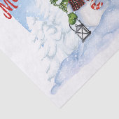 Snowman Waterverf Winter Kerstmis Tissuepapier (Detail)