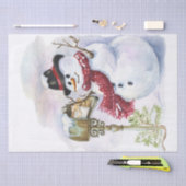 Snowman Waterverf Winter Kerstmis Tissuepapier (Craft)