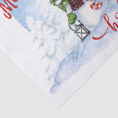 Snowman Waterverf Winter Kerstmis Tissuepapier (Detail)