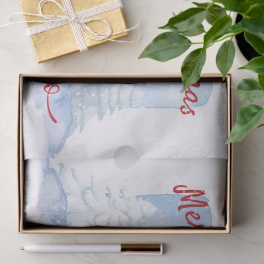 Snowman Waterverf Winter Kerstmis Tissuepapier (Geschenk)