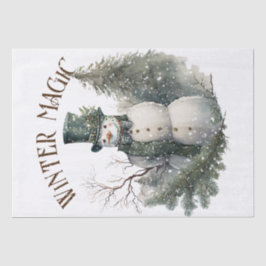 Snowman Waterverf Winter Kerstmis Tissuepapier