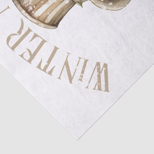 Snowman Waterverf Winter Kerstmis Tissuepapier (Detail)