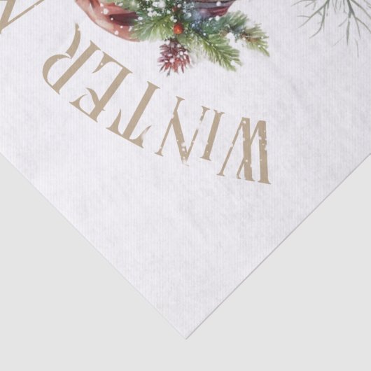 Snowman Waterverf Winter Kerstmis Tissuepapier (Detail)