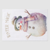 Snowman Waterverf Winter Kerstmis Tissuepapier (Voorkant)